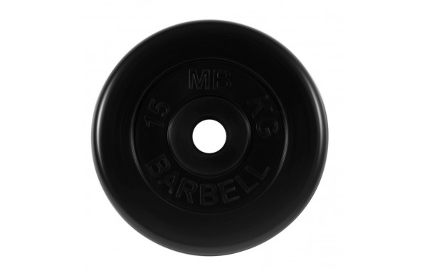 Диск обрезиненный d51мм MB Barbell MB-PltB51-15 15кг черный 600_380