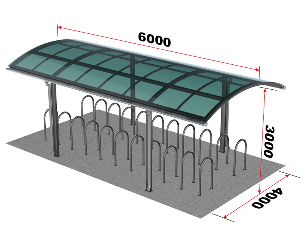 Велопарковка с навесом на 20 мест Glav 14.501 1067_800