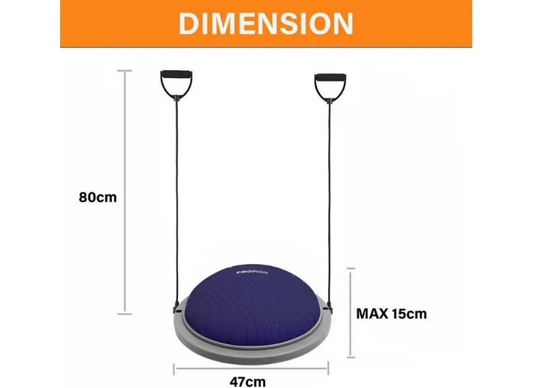 Балансировочная платформа с эспандерами 47см PROIRON БП47Ф фиолетовый 1136_800