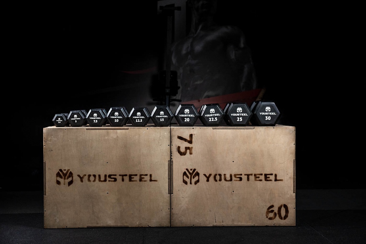 Гантель обрезиненная YouSteel HEX DB 40 кг 1197_800