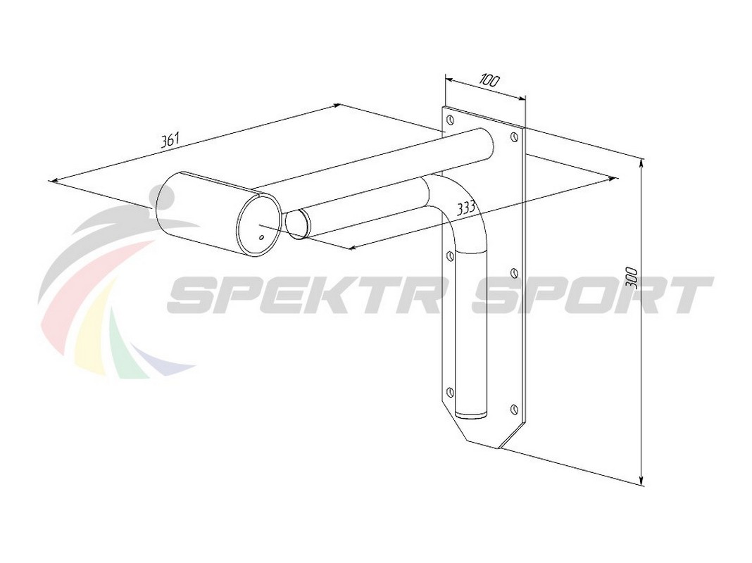 Хореографический станок пристенный однорядный Spektr Sport Батман Сосна 1068_800