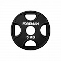 Диск олимпийский обрезиненный Foreman PRR, 5 кг PRR-5KG Черный 120_120